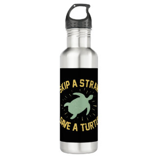Skip a Straw Save a Turtle     710 Ml Water Bottle