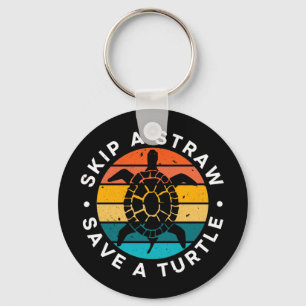 Skip A Straw Save A Turtle Keychain