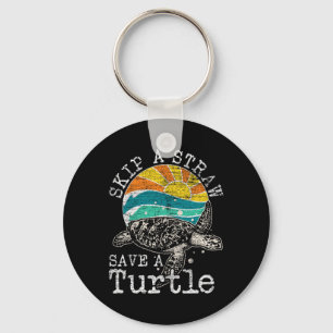 Skip A Straw Save A Turtle Keychain