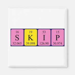 Skip periodic table name magnet