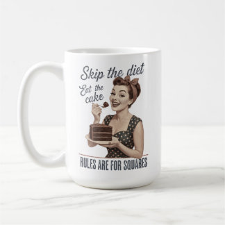 Skip the Diet Eat the Cake Retro Coffee Mug