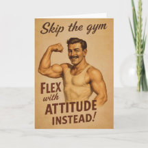 Skip the Gym Vintage Poster | Retro Fitness Humour
