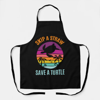 Skip The Plastic Straw To Save A Turtle Turtles Oc Apron