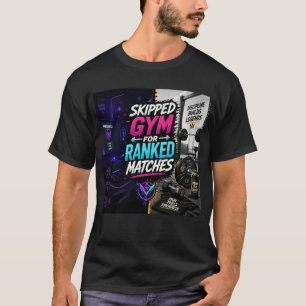 Skipped Gym For Ranked Matches: Humourous Gaming T T-Shirt
