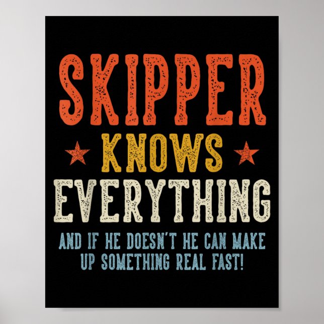Skipper knows everything father's day retro poster (Front)