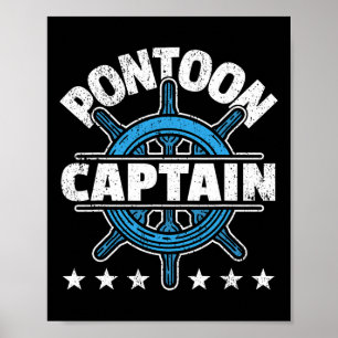 Skipper Pontoon Boating I Pontoon Boat Captain Poster