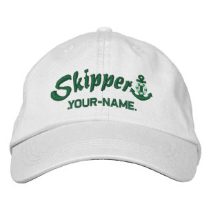 Skipper Your Name Lifesaver Anchor Embroidered Hat