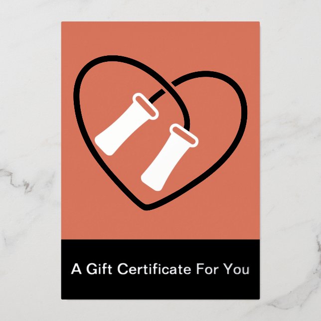 Skipping Rope Heart Design Fitness Foil Gift Card (Front)