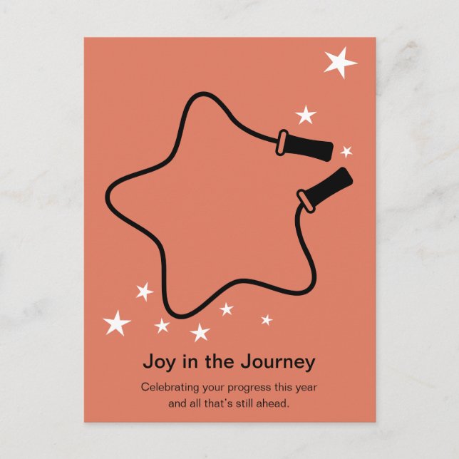 Skipping Rope Joy in the Journey Fitness Christmas Holiday Postcard (Front)