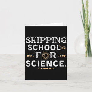 Skipping School Solar Eclipse Student Illustration Card