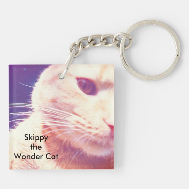 Skippy the Wonder Cat In Space Keychain (Back)