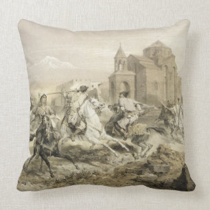 Skirmish of Persians and Kurds in Armenia, plate 1 Throw Pillow