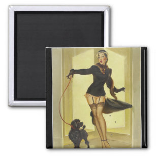 Skirting the Issue Pin Up Art Magnet