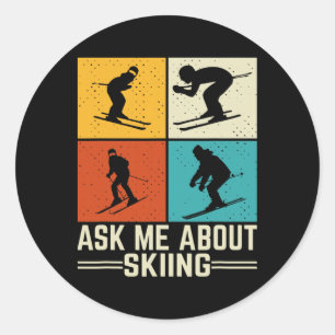 Skis, Alpine Skiing, _11  Classic Round Sticker