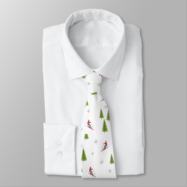 Skis and Pine Trees  Tie (Tied)