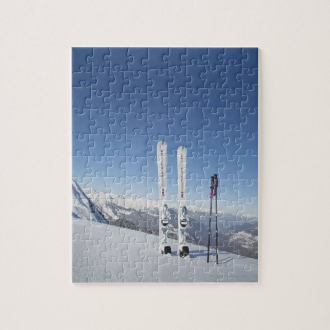Skis and Ski Poles Jigsaw Puzzle (Vertical)