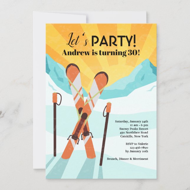 Skis Crossing Invitation (Front)