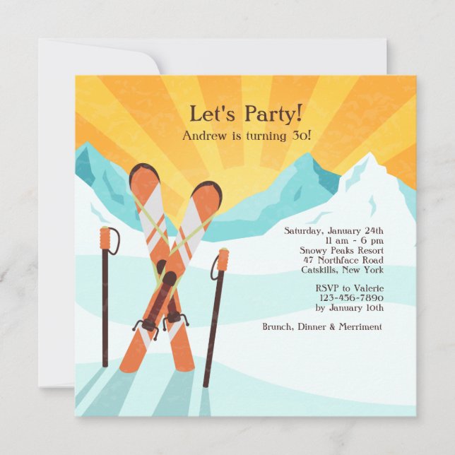 Skis Crossing Invitation (Front)