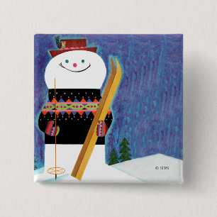 Skis for Snowman 2 Inch Square Button