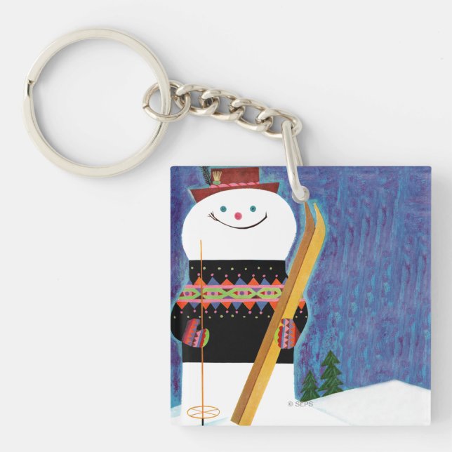 Skis for Snowman Keychain (Front)