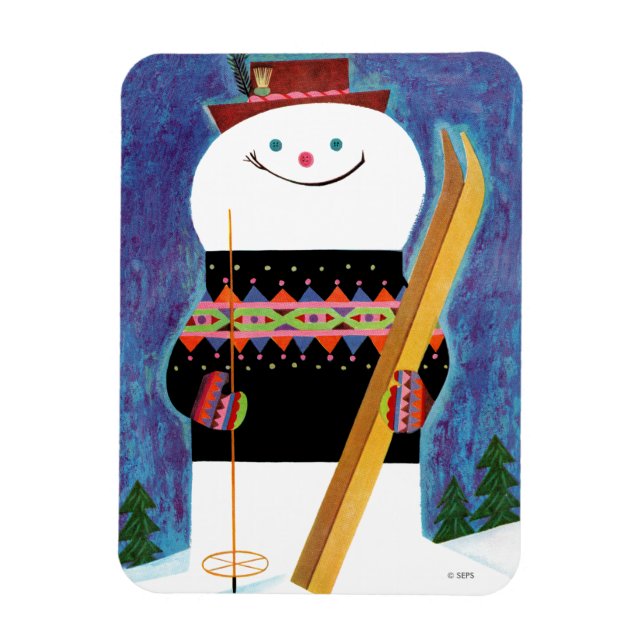 Skis for Snowman Magnet (Vertical)