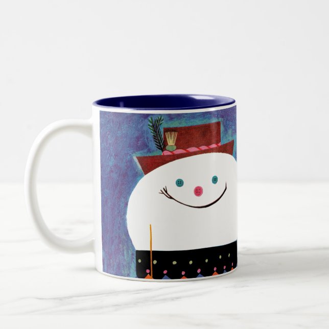 Skis for Snowman Two-Tone Coffee Mug (Left)