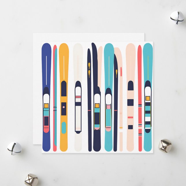 Skis Holiday Card (Front/Back In Situ)