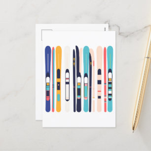 Skis Holiday Postcard
