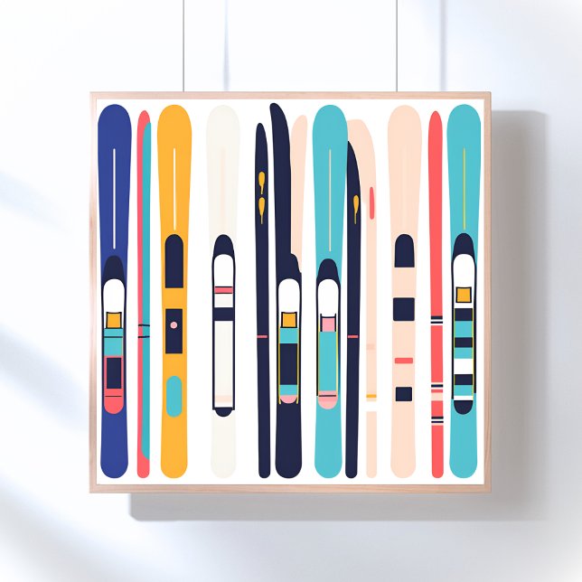 Skis Modern Abstract Contemporary Art Poster (Creator Uploaded)