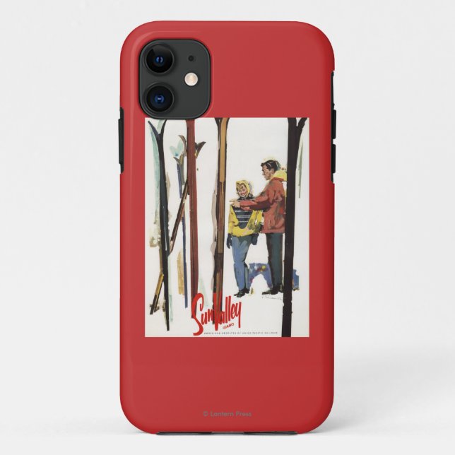 Skis Standing Up in Snow by Couple Poster Case-Mate iPhone Case (Back)