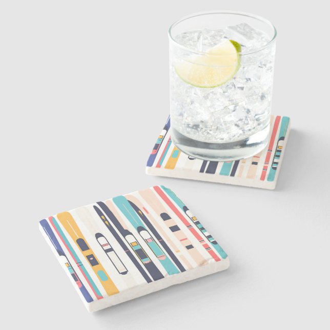 Skis Stone Coaster (Side)