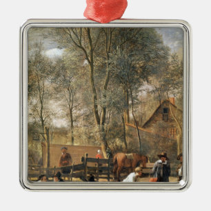 Skittle Players outside an Inn, c.1660-63 Metal Ornament