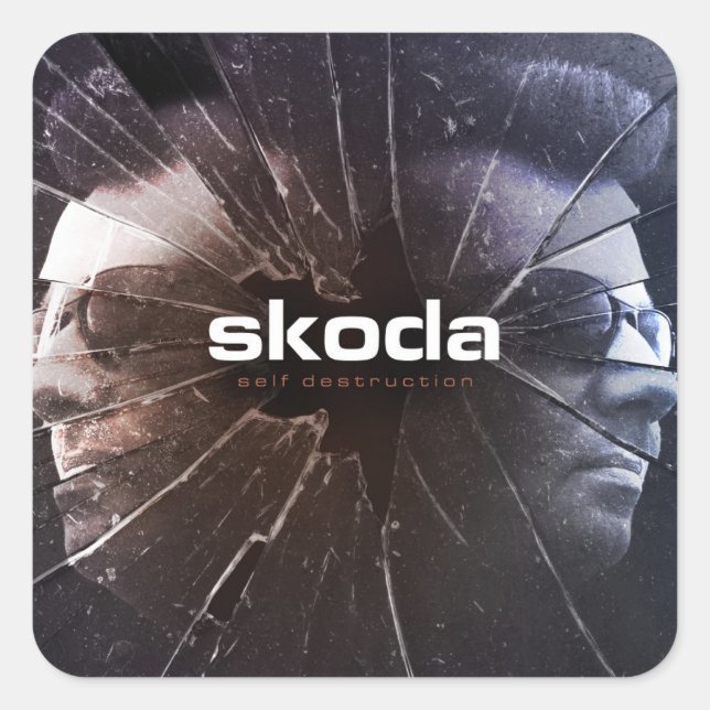 Skoda - Auto-destruction - Autocollant Carré (Devant)