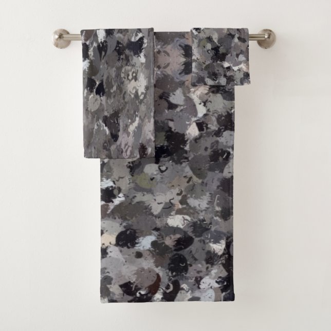Skogafoss Waterfall Rocks  Bath Towel Set (Insitu)