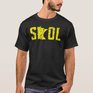 Skol Helmet Distressed Viking Vintage Purple And Y T-Shirt