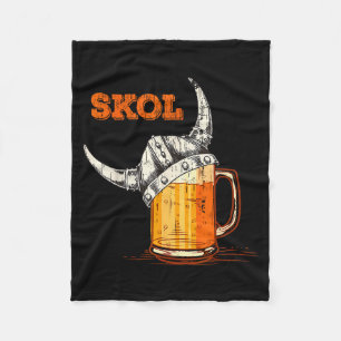 Skol Nordic Viking Helmet Drinking Gl  Fleece Blanket