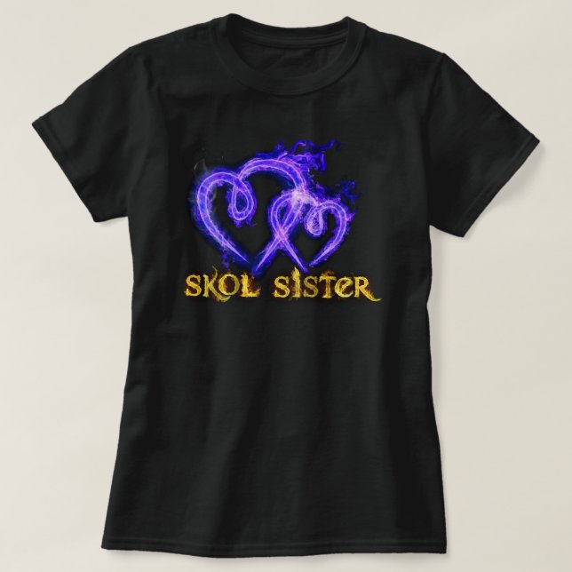 Skol Sister Flaming Hearts T-Shirt (Design Front)