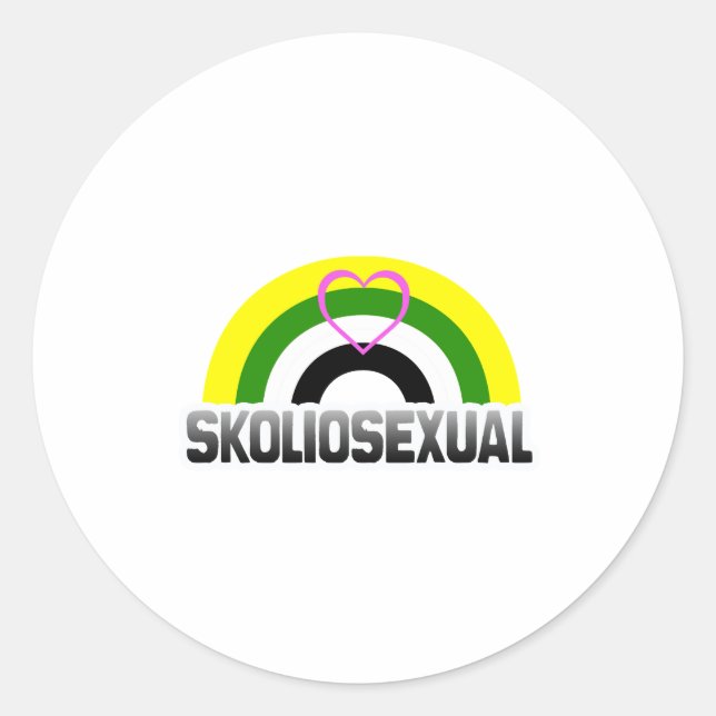 Skoliosexual Pride Classic Round Sticker (Front)