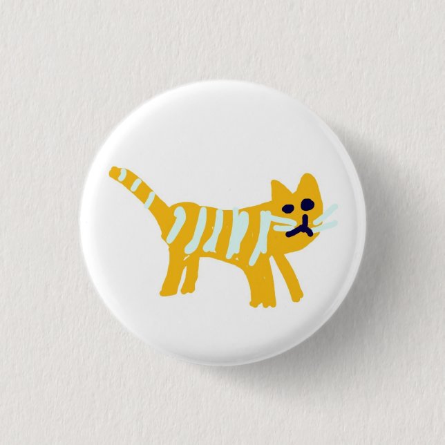 Skoobs the orange cat 1 inch round button (Front)
