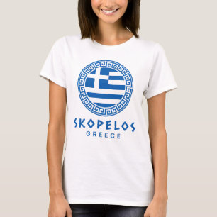 Skopelos And Flag Of Greece Women's White T-Shirt