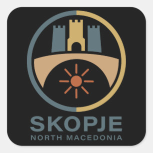Skopje North Macedonia Europe Square Sticker