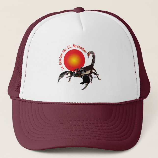Skorpion - Sternzeichen Cap Truckerkappe (Front)