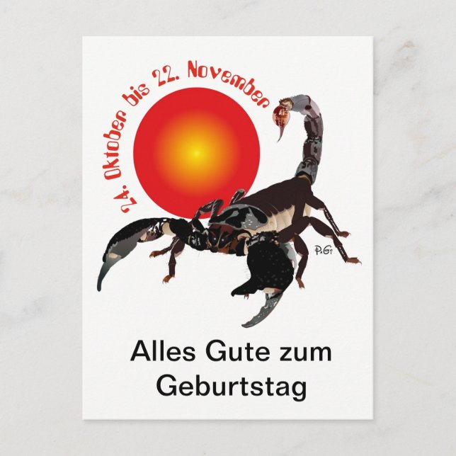 Skorpion Sternzeichen Postkarte Postcard (Front)