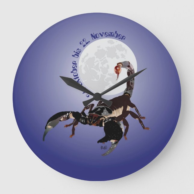 Skorpion - Sternzeichen Uhr Large Clock (Front)