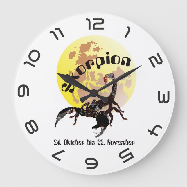 Skorpion - Sternzeichen Uhr Large Clock (Front)