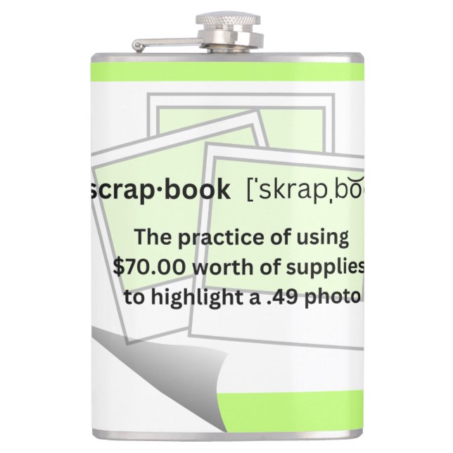 Skrap-book Hip Flask (Front)