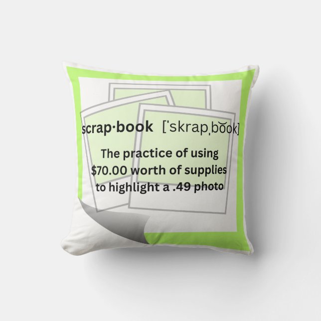 Skrap-book Throw Pillow (Front)