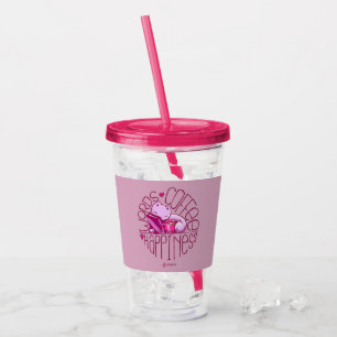 Skribbles: Words Coffee Happiness (pink) Acrylic Tumbler