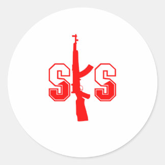 SKS Assault Rifle Logo Red.png Classic Round Sticker