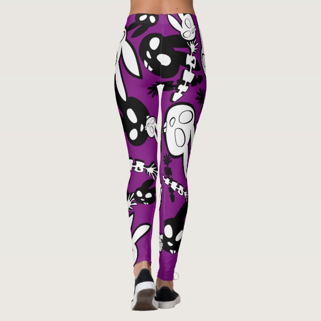 SKULETONS B&W BUNNY LEGGINGS (Back)